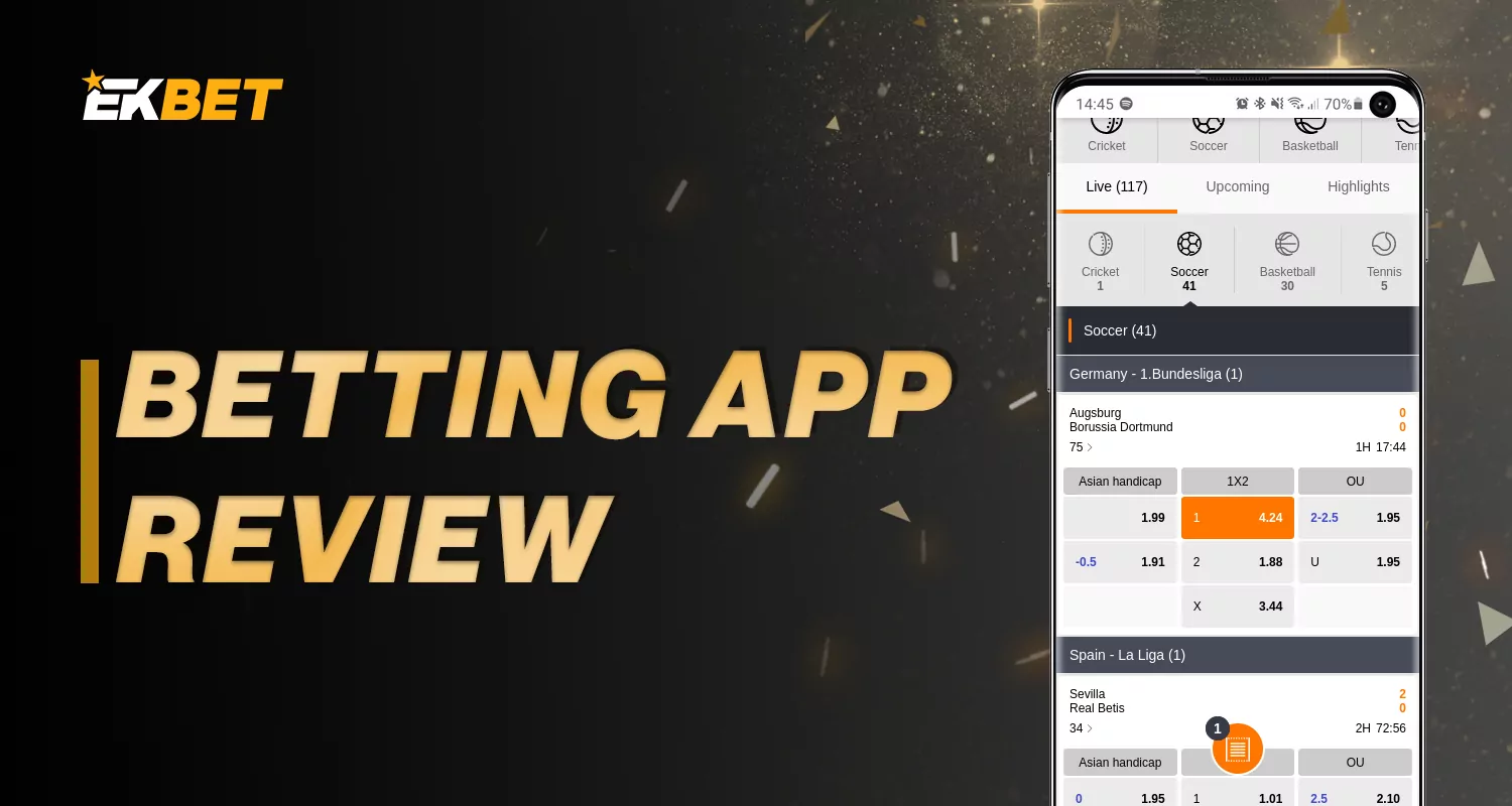 Sports available for betting in Ekbet mobile app 