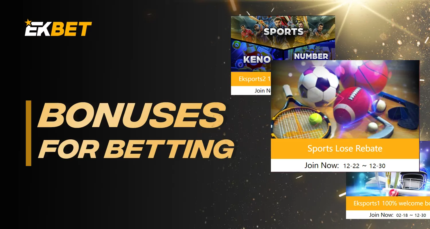 Bonuses available on Ekbet for sports betting fans