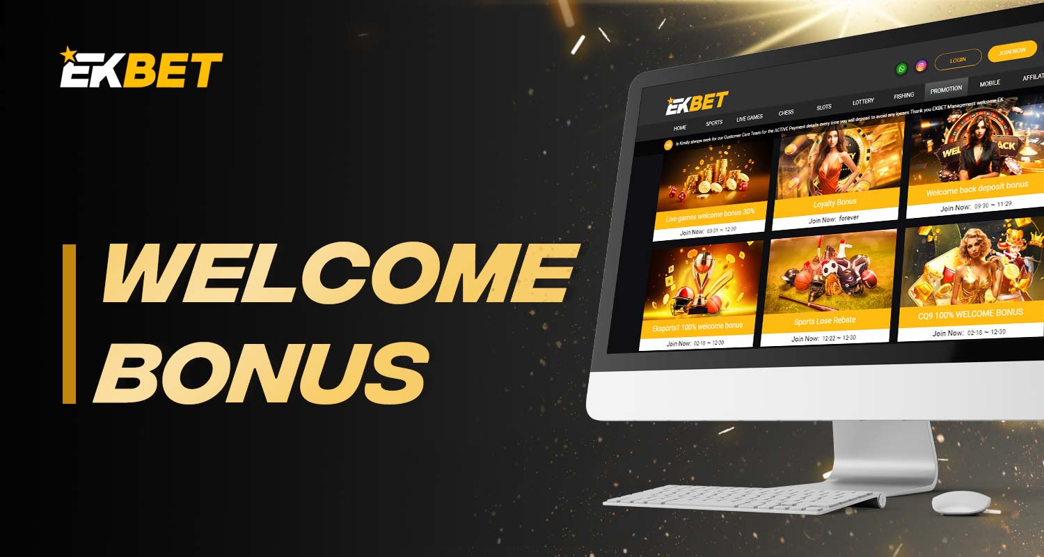 Overview of welcome bonus types for players from India from the bookmaker Ekbet.